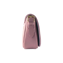 Charger l'image dans la galerie, RB1002AZ | Made in Italy Genuine Leather Shoulder Bag with Removable Leather Shoulder Strap and Shiny Gold Metal Buckle Attachments - Antique Pink Color - Size: 26 x 20 x 10 cm.-3