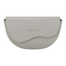 Charger l'image dans la galerie, RB1027BO | Women's Rounded Bandolier Bag in Genuine Leather Made in Italy. Removable and adjustable leather shoulder strap. Polished Nickel hardware - Ice color - Dimensions: 25 x 15 x 9 cm.-1