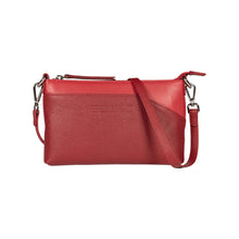 Charger l'image dans la galerie, RB2003V | Shoulder/Wrist Bag made of genuine full grain leather, dollar/light grain. Removable shoulder strap and handle. Red color. Dimensions: 22 x 14 x 2.5 cm. Packaging: Non-Woven Fabric Bag-0