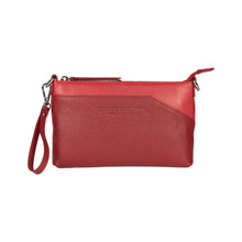 Charger l'image dans la galerie, RB2003V | Shoulder/Wrist Bag made of genuine full grain leather, dollar/light grain. Removable shoulder strap and handle. Red color. Dimensions: 22 x 14 x 2.5 cm. Packaging: Non-Woven Fabric Bag-1