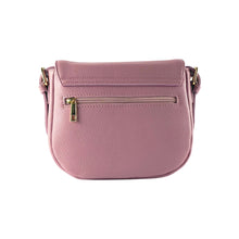 Charger l'image dans la galerie, RB1002AZ | Made in Italy Genuine Leather Shoulder Bag with Removable Leather Shoulder Strap and Shiny Gold Metal Buckle Attachments - Antique Pink Color - Size: 26 x 20 x 10 cm.-1
