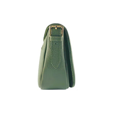 Charger l'image dans la galerie, RB1002E | Made in Italy Genuine Leather Shoulder Bag with Removable Leather Shoulder Strap and Shiny Gold Metal Buckle Attachments - Green Color - Size: 26 x 20 x 10 cm.-3
