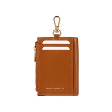 Charger l'image dans la galerie, RB1085S | Women's Wallet Made in Italy in Soft Genuine Sauvage Leather. Matte Gold Metal Hardware. Cognac Color. Dimensions (closed): 8 x 11.5 x 2 cm-0
