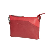 Charger l'image dans la galerie, RB2003V | Shoulder/Wrist Bag made of genuine full grain leather, dollar/light grain. Removable shoulder strap and handle. Red color. Dimensions: 22 x 14 x 2.5 cm. Packaging: Non-Woven Fabric Bag-2
